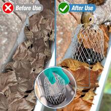 4 piezas Red de filtro de protección de canal de drenaje, cuchillas de protección de tuberías de drenaje y cubierta de malla de filtro de agua de lluvia para canaletas - Plateado - Ver 6