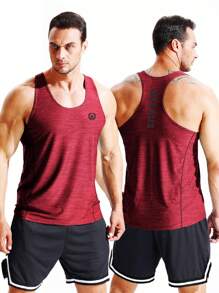 NELEUS Men's 3 Pack Running Tank Top Dry Fit Y-Back Athletic Workout Tank Tops - grey black,slate gray,red#3 - View 9