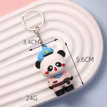 4 Móc khóa hình gấu trúc đáng yêu, Móc khóa cặp đôi gấu trúc cảnh sát, Mặt dây chuyền sang trọng hình gấu trúc cho điện thoại, túi xách, cuộc sống hàng ngày & tặng quà - Nhiều màu - Xem 6