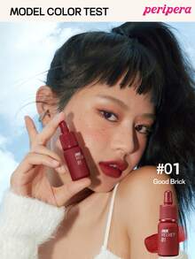 K-Beauty Peripera Ink The Velvet Liquid Lipstick, High Pigment Color, Longwear, Weightless, Gluten-Free, Paraben-Free Velvet Matte Lipstick, Liquid Lipstick, Smooth, Long Lasting, K-Beauty, Korean Makeup - #01 Good Brick - 查看 3