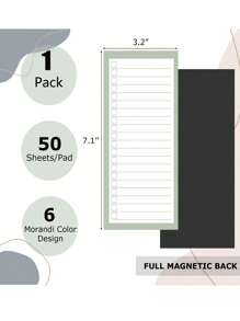 Libreta magnética aleatoria para refrigerador, 50 hojas, bloc de notas magnético de lista de compras, memo de lista de tareas magnéticas.
