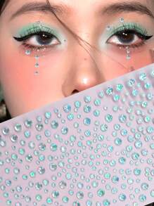 1pc Clear And Glittering Gemstone Sticker For Eye Makeup, Suitable For DIY Makeup, Music Festivals, Parties And Daily Use.