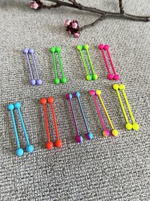 2 Cái/gói Punk Bóng Đính Hạt Thép Titan Công Nghiệp Tai Barbell Bông Tai Dành Cho Nữ, Ngày Của Mẹ Big Sale - loại tạ - Xem 10