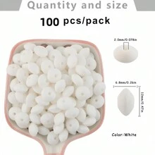 30/100Pcs Silicone Lentil Beads, 12mm Silicone Beads For Keychain Making Bulk Silicone Abacus Beads For Necklace Bracelet Making And Space Silicone Beads For Pens - Bead - View 4