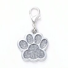 1PC Thẻ ID thú cưng hình chân chó màu bạc tùy chỉnh được cá nhân hóa với tên thú cưng tùy chỉnh, thông tin liên hệ, địa chỉ và hơn thế nữa, được khắc để tránh thất lạc, thích hợp cho chó và mèo nhỏ - Bạc - Xem 3