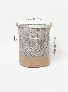 1 pieza Cesto de ropa con estampado de hojas, cesto de lavandería, cesta organizadora de baño, cesta, cesta de almacenamiento, cesto de ropa plegable