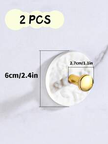 2pcs Light Luxury Acrylic Wall Hook, Strong Adhesive Punch Free Hanging Hook, Traceless Sticky Hook, Wall Bathroom Towel Hanging Hook, Household Accessories - White - View 4