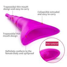 Portable Reusable Urinal Funnel With Extension Tube Urinal Standing Up To Pee Funnel For Camping,Hiking Female Urination Device Female Silicone Urinal