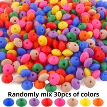 30/100Pcs Silicone Lentil Beads, 12mm Silicone Beads For Keychain Making Bulk Silicone Abacus Beads For Necklace Bracelet Making And Space Silicone Beads For Pens - Bead - View 37