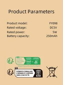 1pc ABS Mini Fan With USB, Modernist Ear Decor Handheld Fan For Home - Khaki - View 7