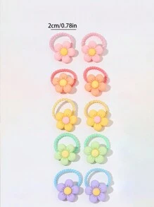 10pcs/Pack Colorful Bowknot Hair Ties, Cute Girl Elastic Hair Bands, High Elasticity No Damage Daily Use - Multicolor - View 4