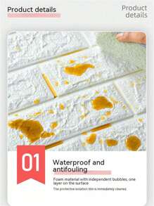 2/6/12 Stück weiße Wandaufkleber Tapete, 3D Schaumstoff weiche Keramikfliesen selbstklebend, wasserfest und schimmelresistent, geeignet für Zimmer, Wohnzimmer, Badezimmer, Küche Dekoration, selbstklebende Schaumsteinwandaufkleber, wasserdicht, feuchtigkeitsbeständig, perfekt für Zimmer, Zuhause, Wohnzimmer, Badezimmer oder Küchendekoration, Renovierungsaufkleber, Wandverkleidung, Tapeten, Frühlingsdekoration Artikel um Ihr Zuhause aufzufrischen, Rama Dekorationsaufkleber Geschenke Geburtstag Abschluss - Weiss - Übersicht 4