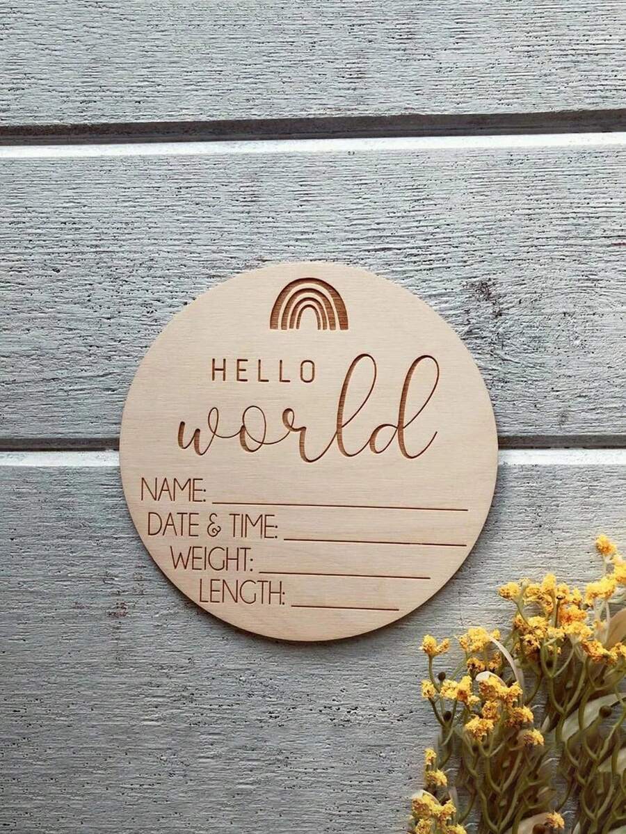 1pc Wooden Baby Milestone Disc, Newborn Monthly Keepsake Photo Prop For