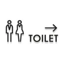Acrylic Mall Office Gender Neutral Bathroom Sign, Restroom Directional Indication Board - Black and White - View 15