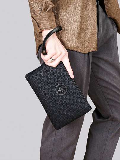 Men Single PU Embossed Clutch Wrist Bag Clutch Bag Hand Bag Wristlet Bag Purses Travel Work Summer Holiday Bag Multi-Functional For Commute Undergraduates University Stylish Practical Portable Handbag Large Capacity Stickers Winter Valentines Gifts Vintage School The Sporty Life Men Wallet Vacation Gift Bag Pack Spring Vintage Bags Mini Bag Small Bag Men Essentials Purse Essentials Fashion Men's Bags Business Men's Gifts Father Day Gift Pouch Wristlet Wallet Phone Bag Purse Organizer Christmas Gifts