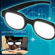 Special Effect LED Light-Up Sunglasses With Red Lenses, Cool And High-Tech Glasses - Black - View 4