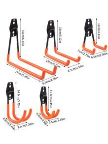 1 Stk Robuster Praktischer Haken Zur Garagenaufbewahrung, Werkzeughaken Aus Stahl Zur Wandmontage, Anti-rutsch-beschichtung, Sehr Gut Geeignet Für Gartengeräte, Leitern, Fahrräder Usw., Garagenbedarf