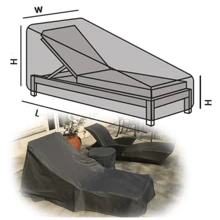 1pc Outdoor Waterproof Patio Chaise Lounge Chair Cover UV Resistant Lounger Covers Heavy Duty Weatherproof Patio Sofa Furniture Covers Black,Kitchen Decor,Household Items - Black - View 5