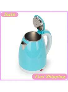 Hervidor de Agua Eléctrico, Tetera Eléctrica, Jarra Inalámbrica, 2 Litros, 1200 W, Acero Inoxidable, Resistente, Hierve agua en minutos, Base removible - Azul - Ver 6