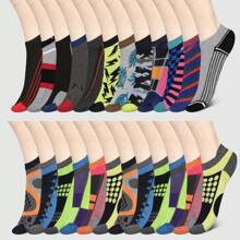 3-Pairs Of Socks Men's Moisture-Wicking Mesh Performance Ankle Low Cut Cushion Athletic Sole Socks – Stay Dry And Supported Through Every Step - Color Block - View 2