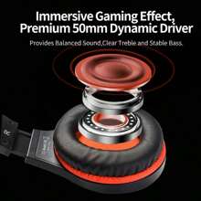 COLUSI Colusi Gaming Computer Headset With Noise Canceling Mic,One-Touch Mute,LED Light,Pressure Reducing Headband,Over-Ear Headphones For Tablet/PS4PS5/PC/Switch