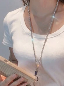 Luxury Rhinestone Chain Lanyard With Card For Phone Case