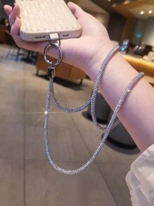 Luxury Rhinestone Chain Lanyard With Card For Phone Case