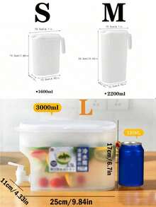 1.6L-3.0L Large Capacity Heat-Resistant Plastic Water Pitcher, Suitable For Making Tea, Juice, Lemonade, Etc. With Faucet And Suitable For Party/Restaurant/Coffee Shop, Homemade Beverage Bottle For Summer - White - View 9