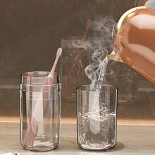 1pc, Large Travel Toothbrush Holder, High-Temperature Resistant Rinse Cup, Convenient Toothbrush Storage Set, 22cm*7cm, Luxury Style, With Packaging Box - Multicolor - View 8