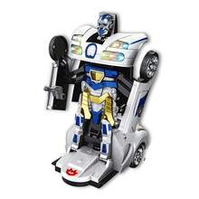 Brinquedo Infantil Carrinho Luz E Som Police Que Vira Robô