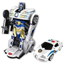 Brinquedo Infantil Carrinho Luz E Som Police Que Vira Robô