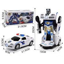 Brinquedo Infantil Carrinho Luz E Som Police Que Vira Robô