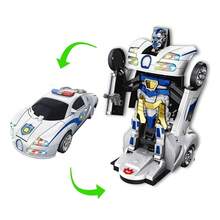 Brinquedo Infantil Carrinho Luz E Som Police Que Vira Robô