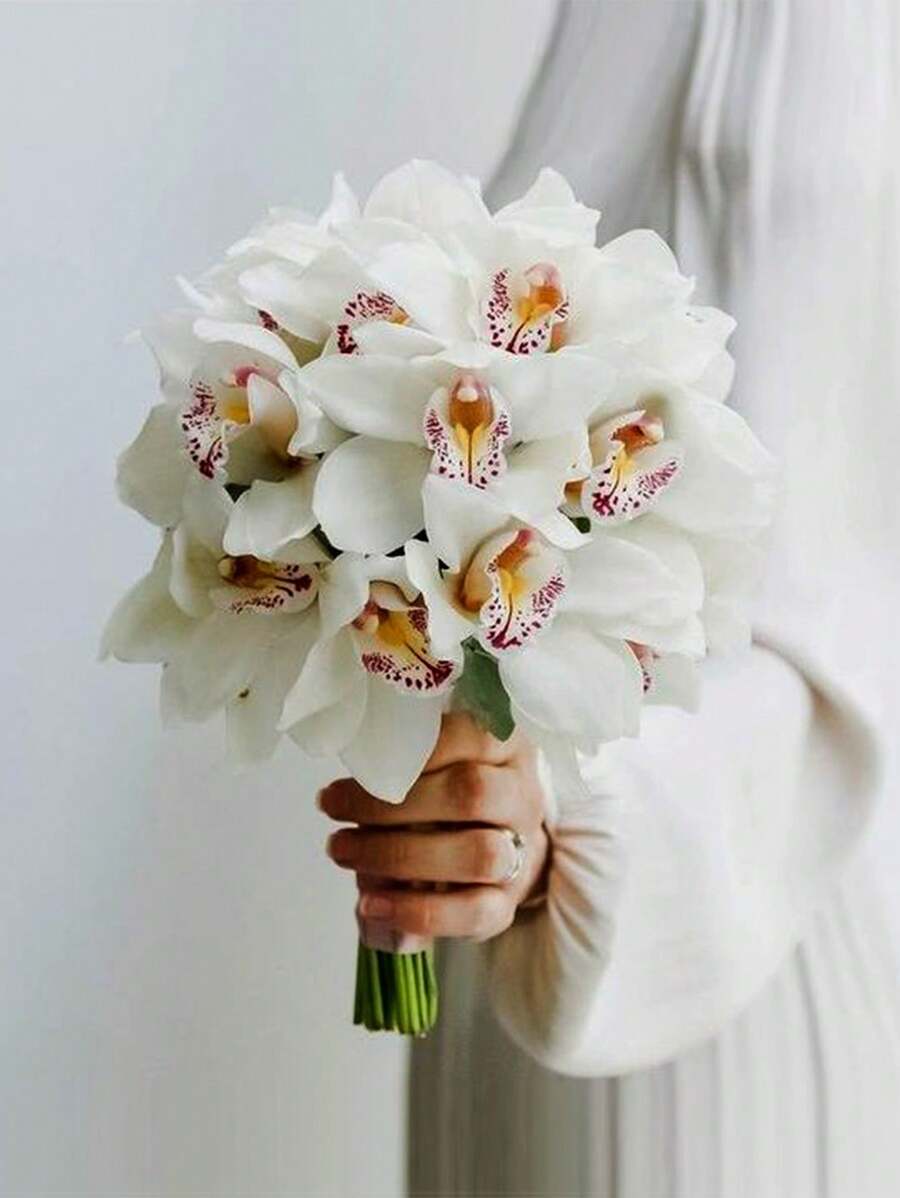 Artificial Magnolia Flowers 2pcs Fake Orchid Stems Bulk Wedding Faux