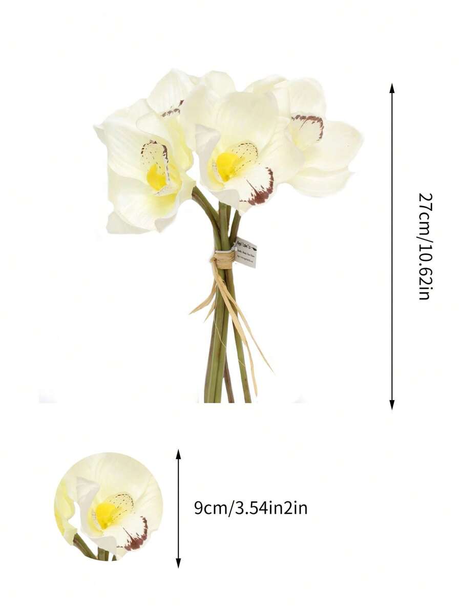 Artificial Magnolia Flowers 2pcs Fake Orchid Stems Bulk Wedding Faux