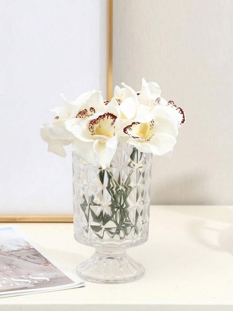 Artificial Magnolia Flowers 2pcs Fake Orchid Stems Bulk Wedding Faux