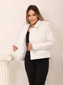 Women Winter Coats - 白色 - 查看 2