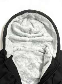 New Winter Boyfriend Style Men's Color Block Thermal Lined Zip-Up Hoodie Jacket