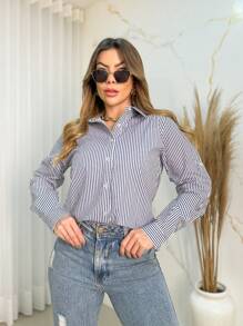 Women Blouses - 藏蓝色 - 查看 1