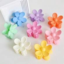 8 Stücke/Set Damen süße Candy-Farbe matte Blumen-förmige Kunststoff Haarspangen, geeignet zum Stylen von Dutt-Frisuren, für den Alltag, als Geburtstagsgeschenk und zum Ausgehen, Haarklammer, Haarklemme, Haarspange
