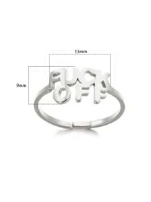 Punk Style Fashion Vintage  For Women Stainless Steel Letter Ring Funny Charm Jewelry Party Accessories Firend Gifts