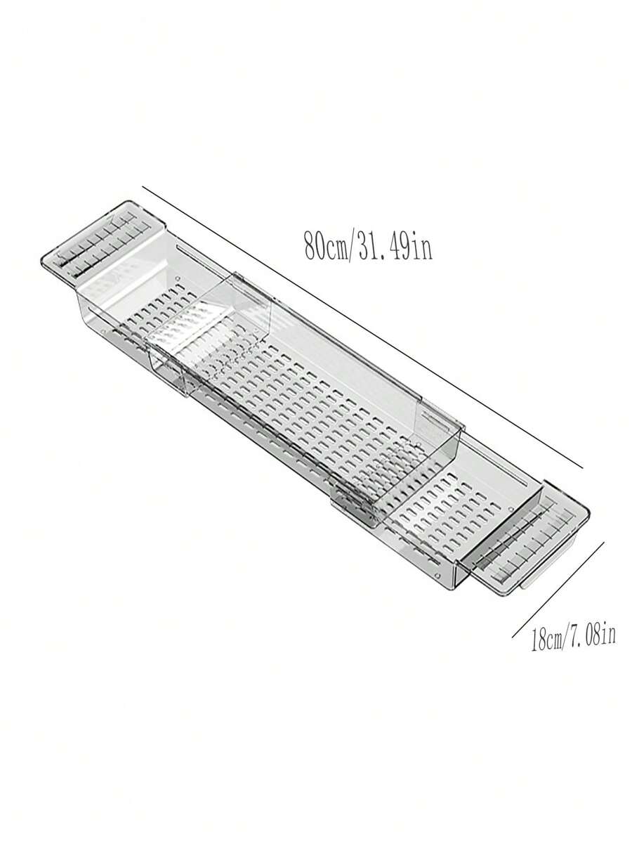 Adjustable Bathtub Organizer Tray, Acrylic Luxury Bath Caddy With