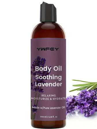 200毫升男女皆宜薰衣草按摩油 - 具有舒緩、鎮靜和放鬆功效 - 天然油混合