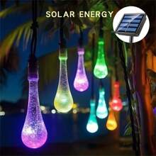 1 Pack, Solar  Crystal Globe Solar String Lights Outdoor, Waterproof Solar Outdoor Lights With 8 Lighting Modes, Solar Globe Lights For Valentine's Day Decoration Garden Tree Patio Party Christmas Decorations (Warm White) (8colored)Courtyard Decoration,Halloween Decorations Outdoor Lights - Water Drop Bubble Ball Lamp (color Light) - View 2
