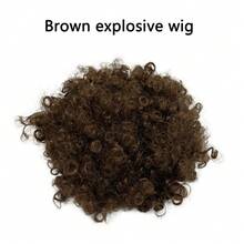 派對Cosplay道具棕色腔鬢棕色蓬鬆假髮男士服裝套裝，逼真海盜服飾配件-鬍子假髮頭飾 - 褐色爆炸假髮 - 查看 15