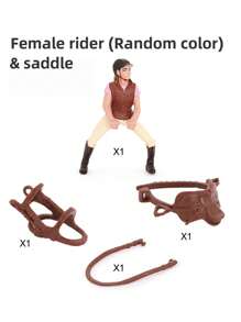 Wildlife Model Set With Simulated Animals - Horse Set With White Horse, Arabian Horse, Jockey And Mare Figurines - For Decoration, Dollhouses, And Farm Play (Partially Random)