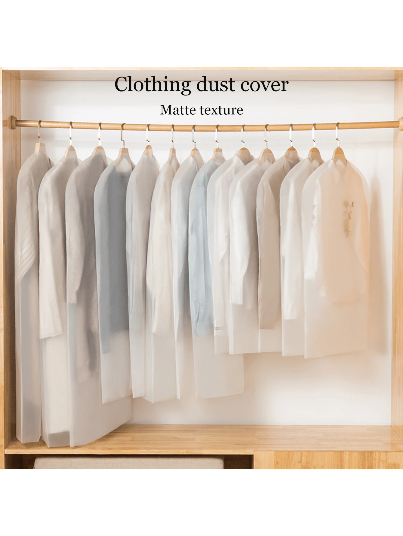 5pcs/Pack Dustproof Clothes Covers, Frosted Transparent, Easy To Clean, Can Be Used For Various Clothes - Clear - View 1