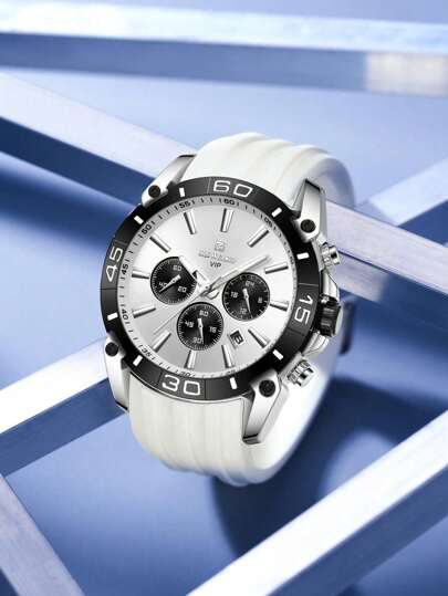  REWARD 男士石英表硅胶表带商务时尚计时日历夜光指针多功能男士腕表高品质礼物经典设计不锈钢表带