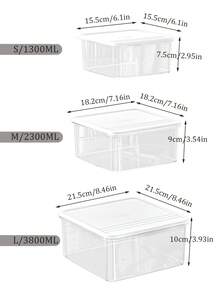 1-3pcs/Set Plastic Sealed Preservation Box, Bento Box,  With Date Recording Food Storage Box Refrigerator Fruit Vegetable Crisper,  Dumpling Meat Eggs Ginger Garlic Green Onion Food Storage Containers,  Home Kitchen Utensil - Multicolor - View 3