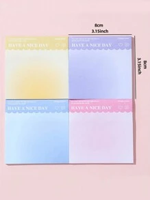 4pcs HAVE A NICE DAY Sticky Notes Portable Memo Pad, Reminder Sticky Notes, Stationery Supplies For Office School Students - Multicolor - View 8